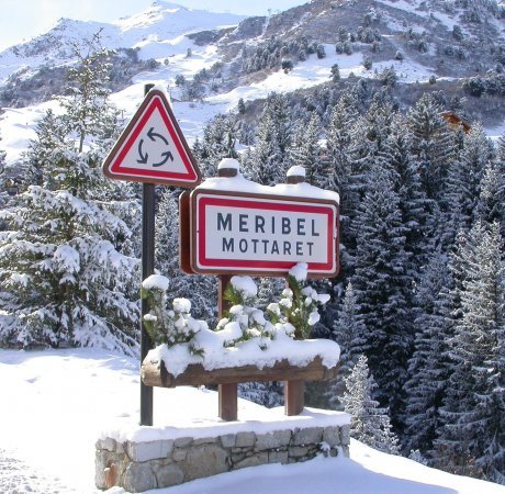 Meribel road sign Meribel road sign
