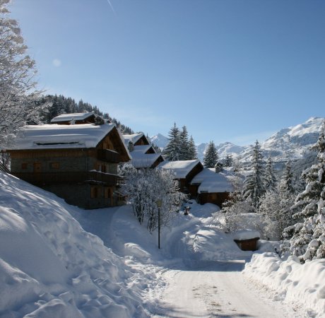 Snowy chales in meribel